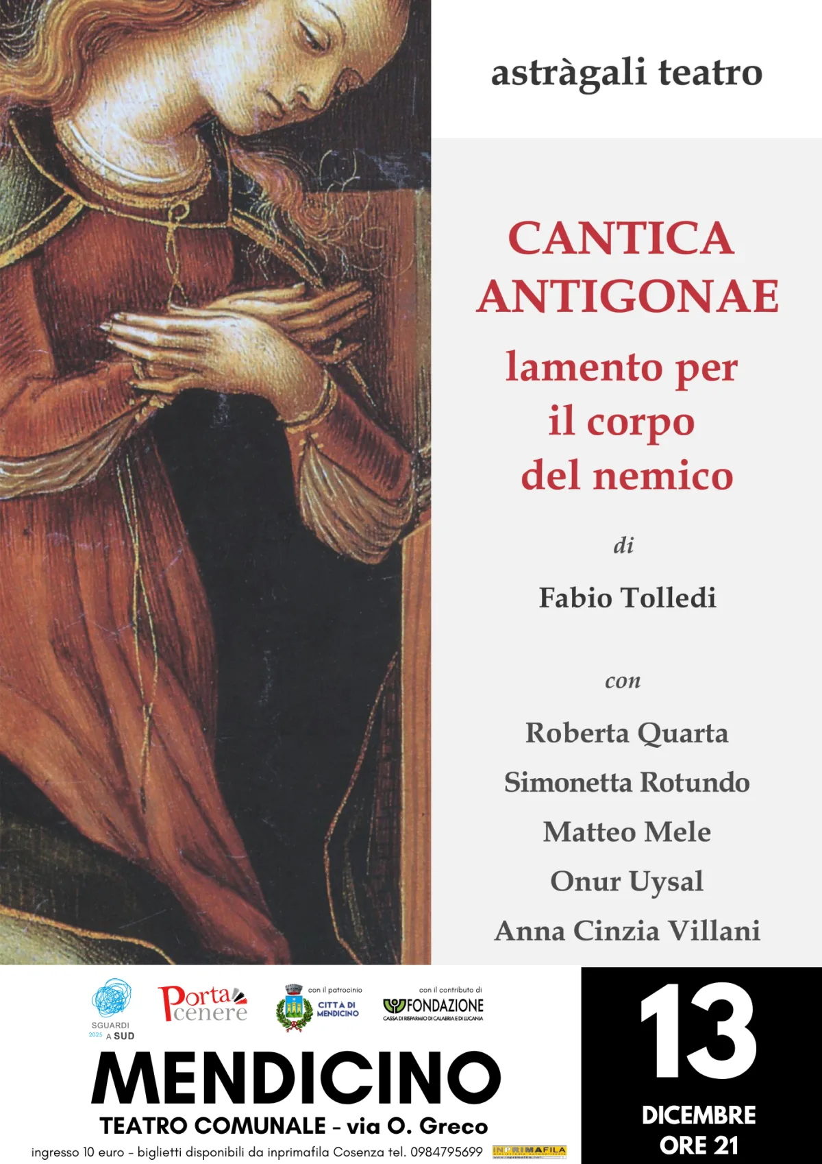 Locandina di Cantica Antigonae, lamento per il corpo del nemico